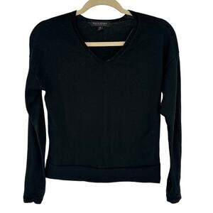 Banana Republic Black 100% Merino Wool Crew Neck Sweater Winter Soft Office XS